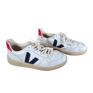 Veja V10 White Blue Red Sneaker Women's Size EU 39 US Size 8
